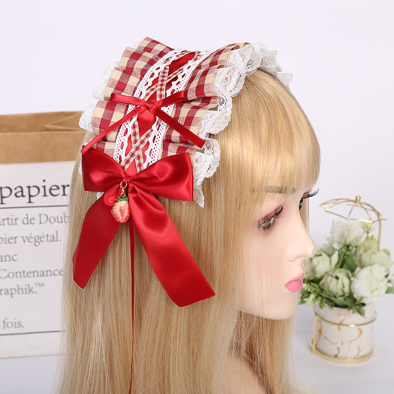 New French Retro Maid Headband Lace Lolita Hair Band Japanese Lolita Bow Ribbon Headband