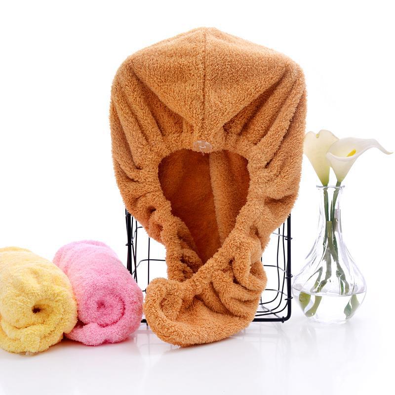 韩国珊瑚绒干发帽厚款双面珊瑚绒长款干发帽长绒干发浴帽-阿里巴巴