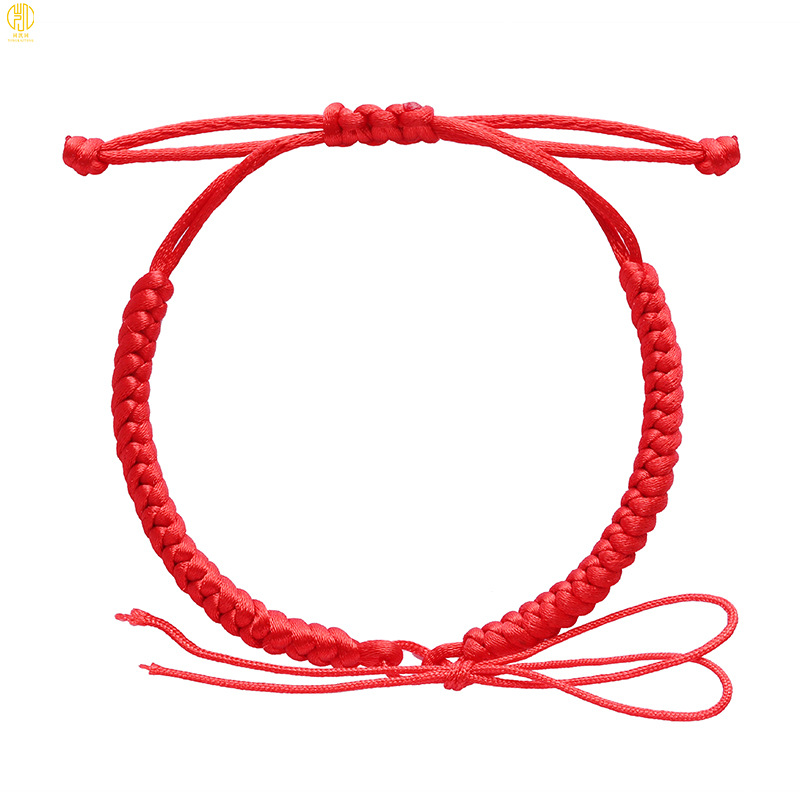 Wearable 3d Hard Gold Bead Red Rope Diy Beaded Hand Woven Hand Rope Bracelets for Men and Women Hand Rope