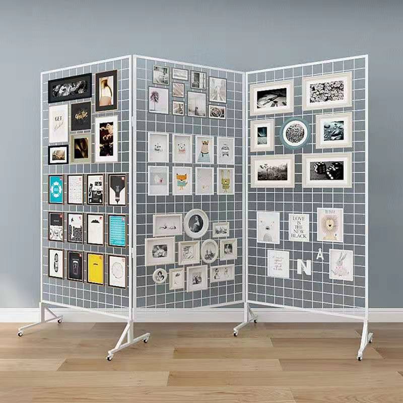 工厂销售折叠移动网格架铁艺网架广告展架画展展会作品展示架包邮