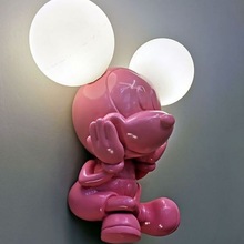 米奇老鼠壁灯北欧网红设计师卧室床头灯卡通可爱儿童房公主房壁灯