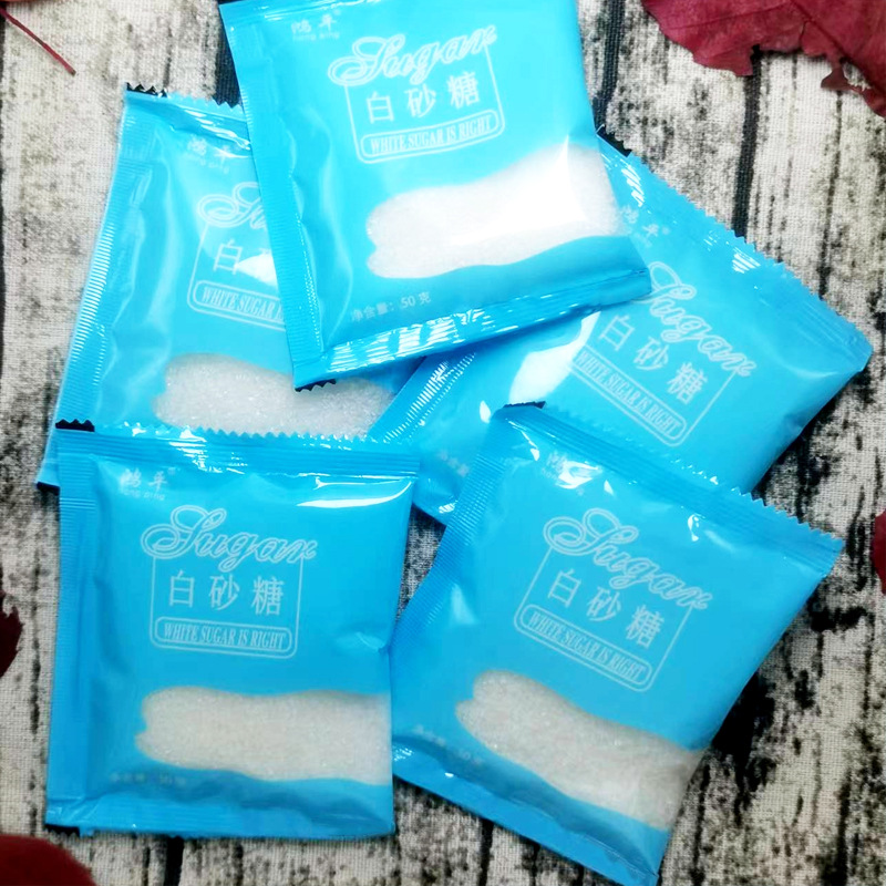 白砂糖袋装50克食用白糖甘蔗糖小包装白沙糖细砂糖冰糖
