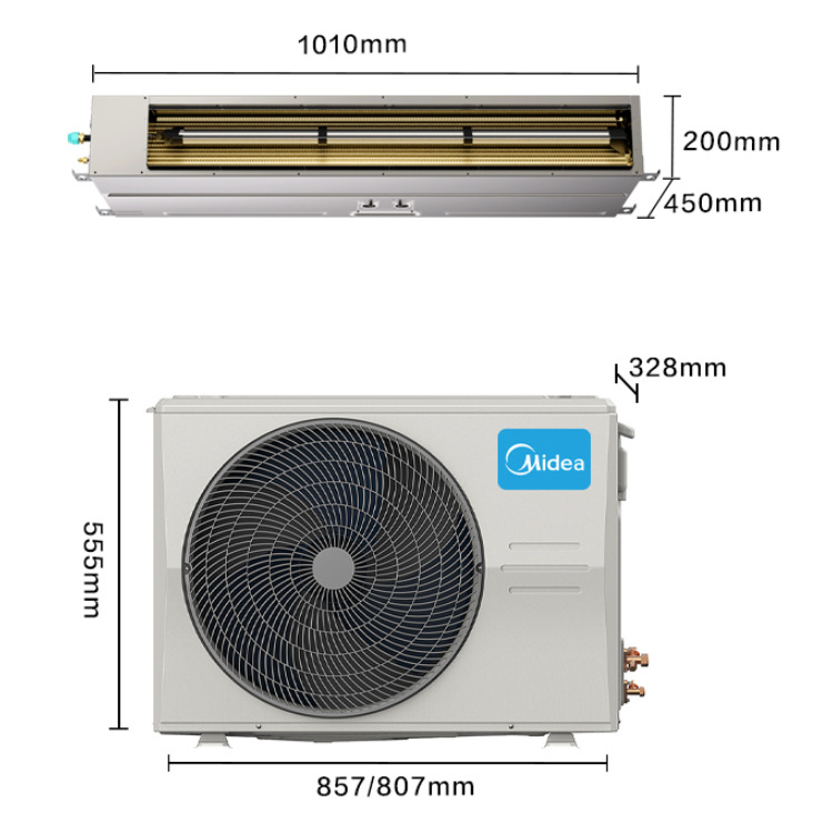 美的风管机一拖一三五匹变频家用静音客餐厅gc系列嵌入式中央空调
