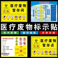 医疗废物标贴暂存间标识暂存点2021款医疗废弃物标志暂存间标识暂