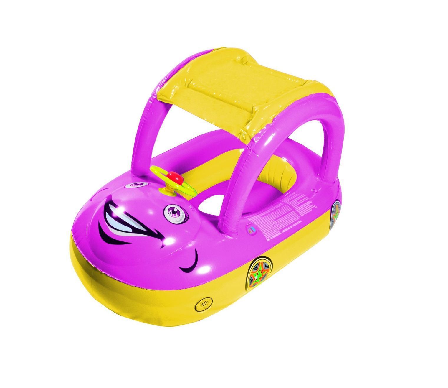 水上玩具厂家定制pvc充气儿童小汽车水上遮阳泳池坐圈坐骑座圈