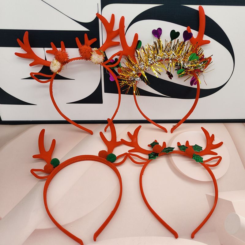 圣诞节头饰大鹿角发箍创意麋鹿头箍配饰成人拍照发卡发饰饰品