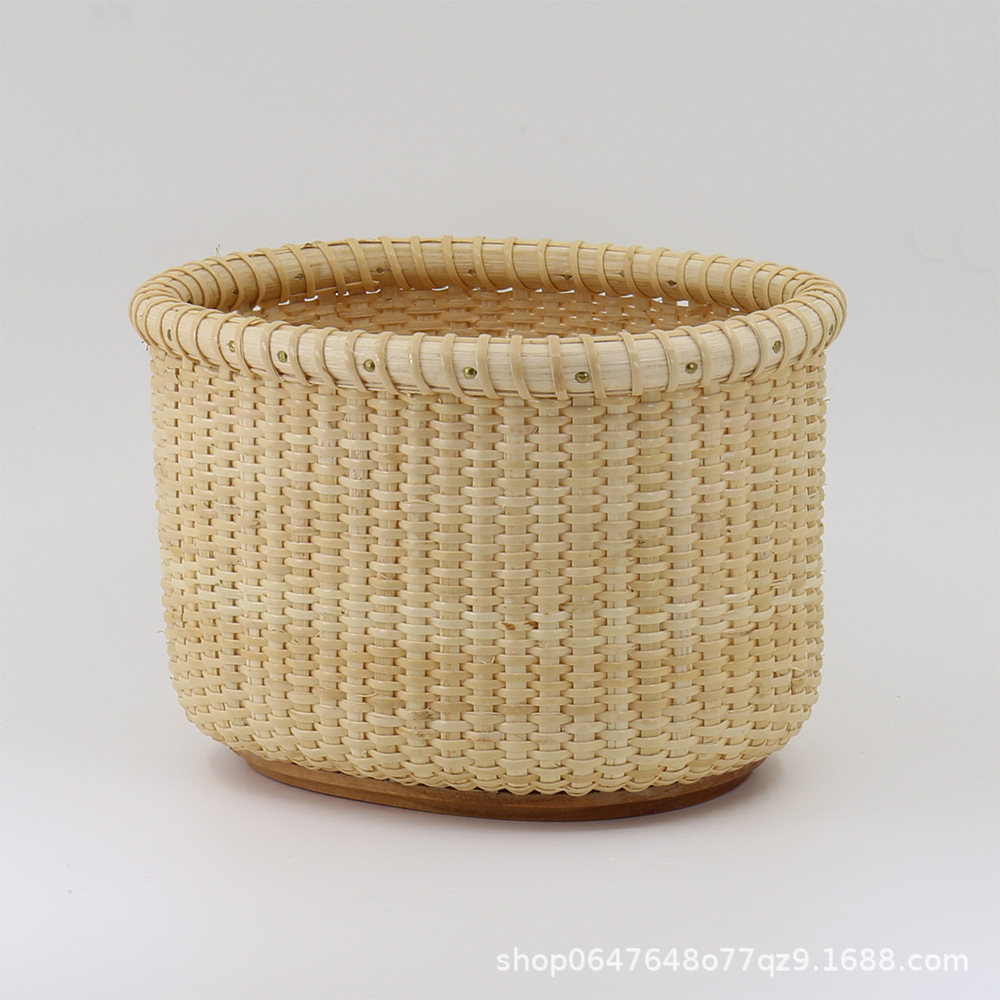 化妆品收纳盒零食储物篮藤编收纳筐桌面遥控器收纳篮印尼藤编篮子