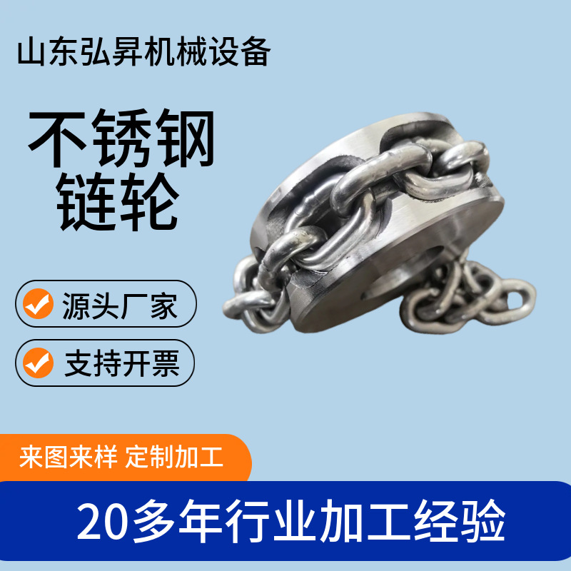 定制加工304不锈钢链轮双排传动链轮齿轮厂家 圆环链不锈钢链轮