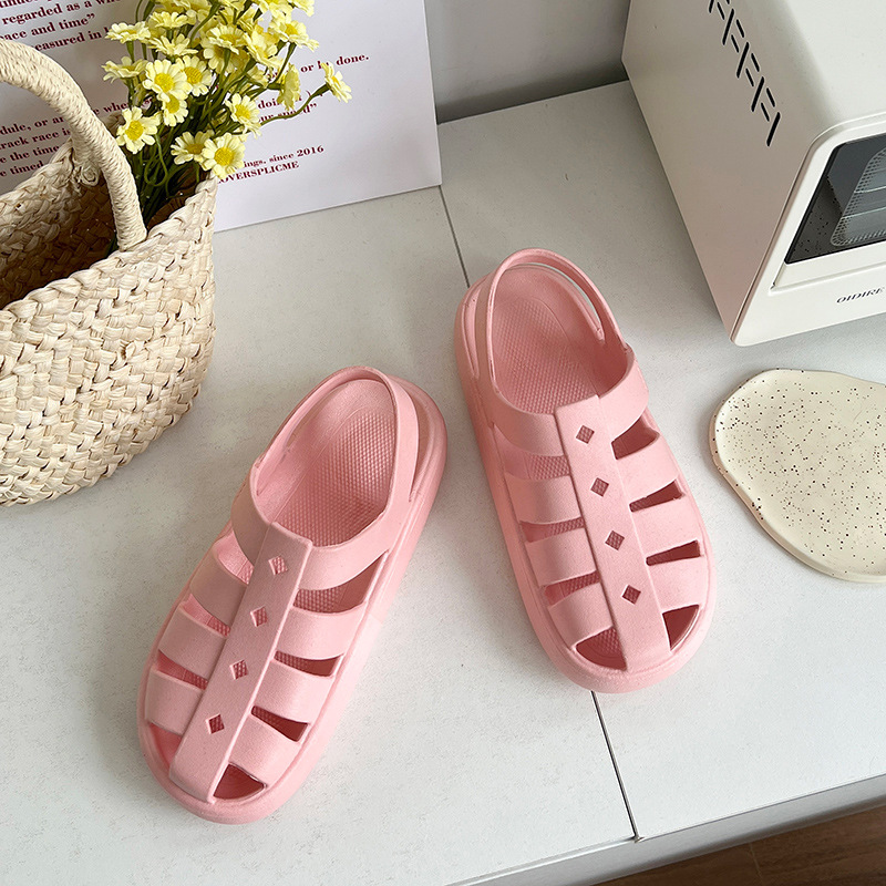 2022 Summer Women's Beach Sandals Amazon Roman Shoes Sandals Outer Wear Flat Slippers All-Matching Women's Shoes