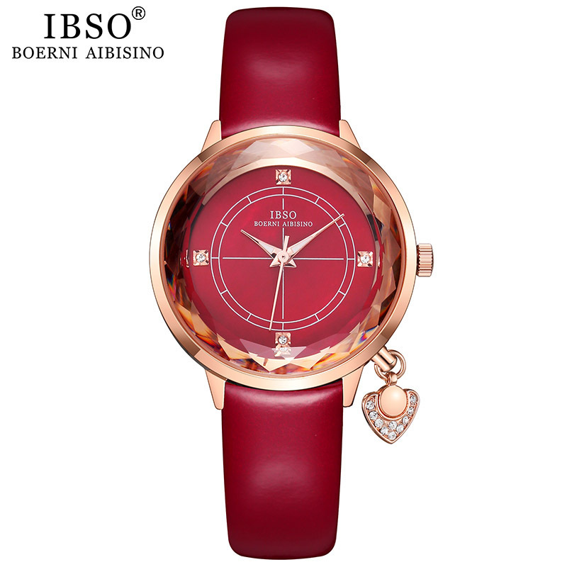 Ibisno New Shell Personality Large Dial Watch Women's Waterproof Korean Style Student Temperamental Trendy Ladies Watches