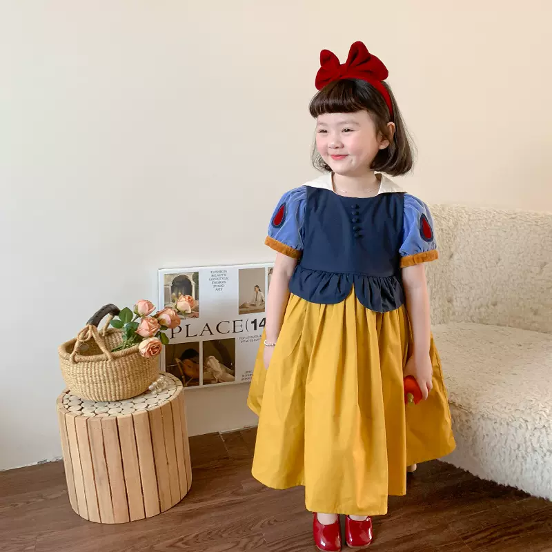 维木童装女童连衣裙2025夏季新款儿童韩版公主裙宝宝周岁裙子衣服