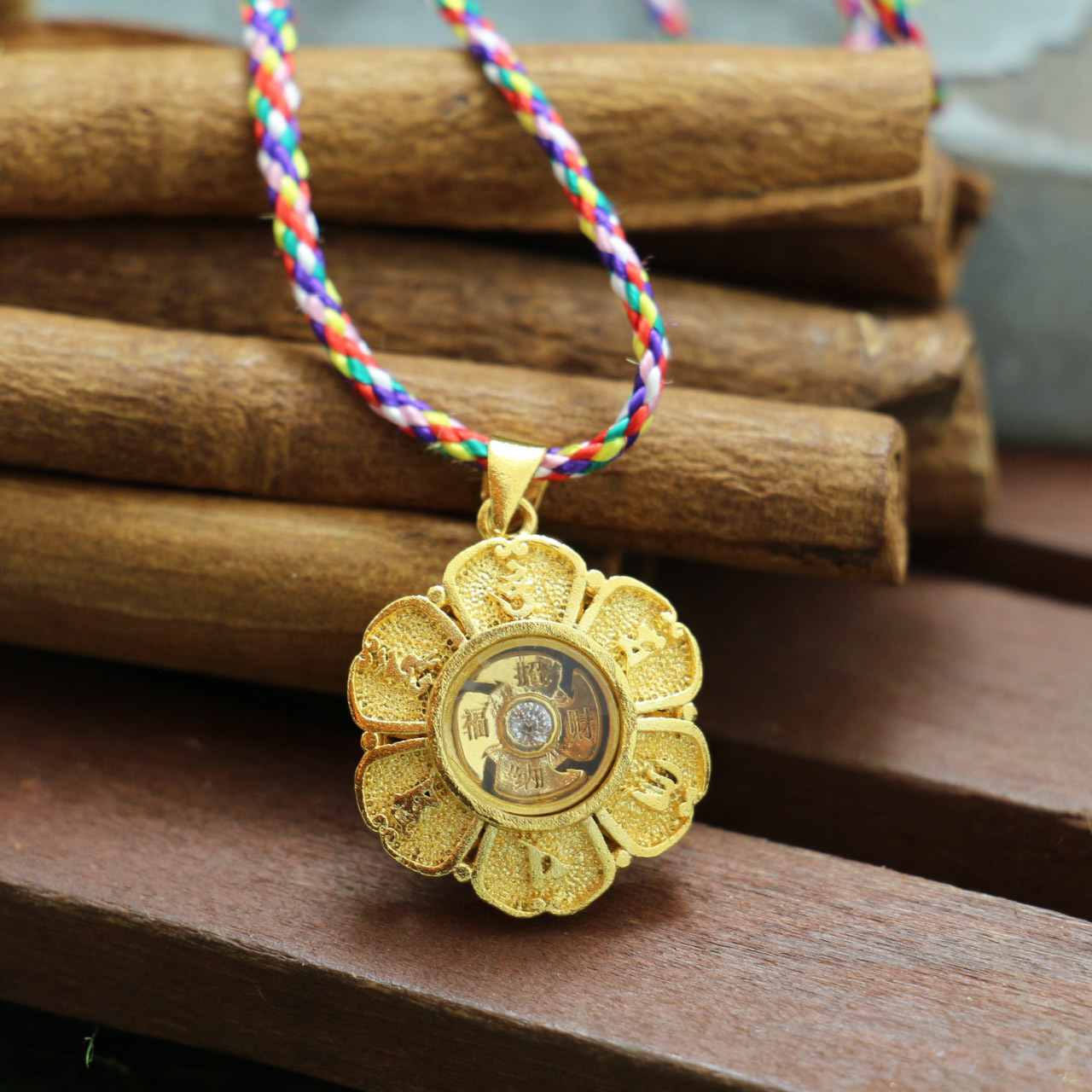 佛教饰品密宗六字真言铜转经轮沙金吊坠项链佛具法器饰物工艺礼品