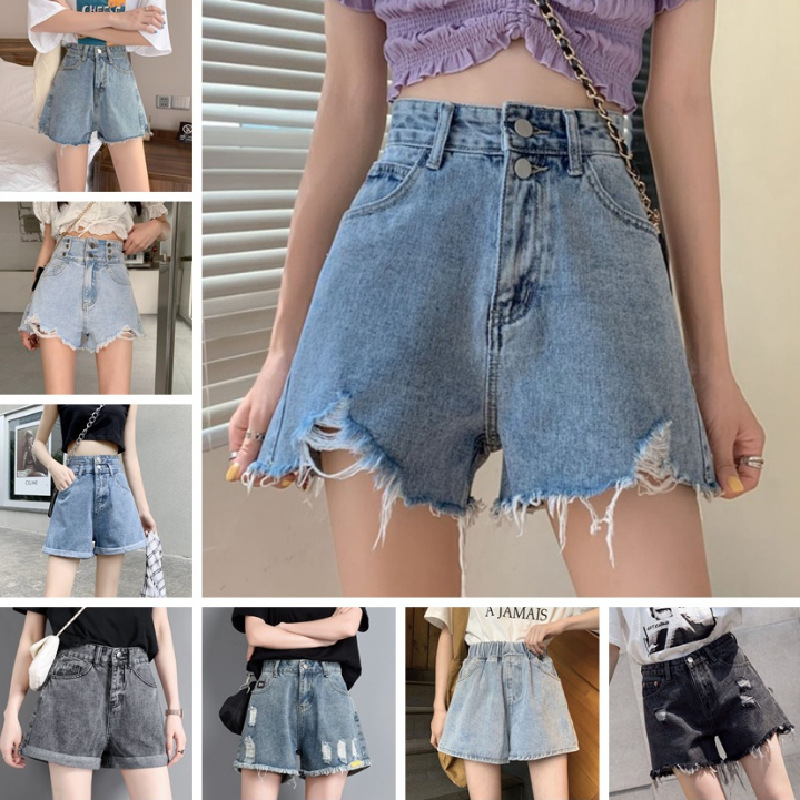 新夏季厂家时尚女式牛仔短裤外贸韩版女装牛仔裤休闲尾货地摊货源