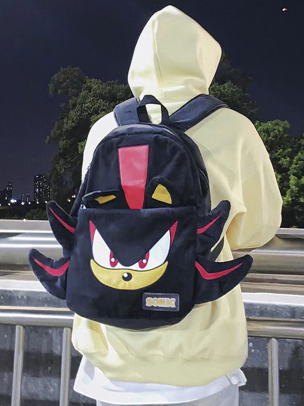 Naruks Sonic the Hedgehog Niche Homemade Sonic Shadow Black Hedgehog Mouse Plush Backpack Couple
