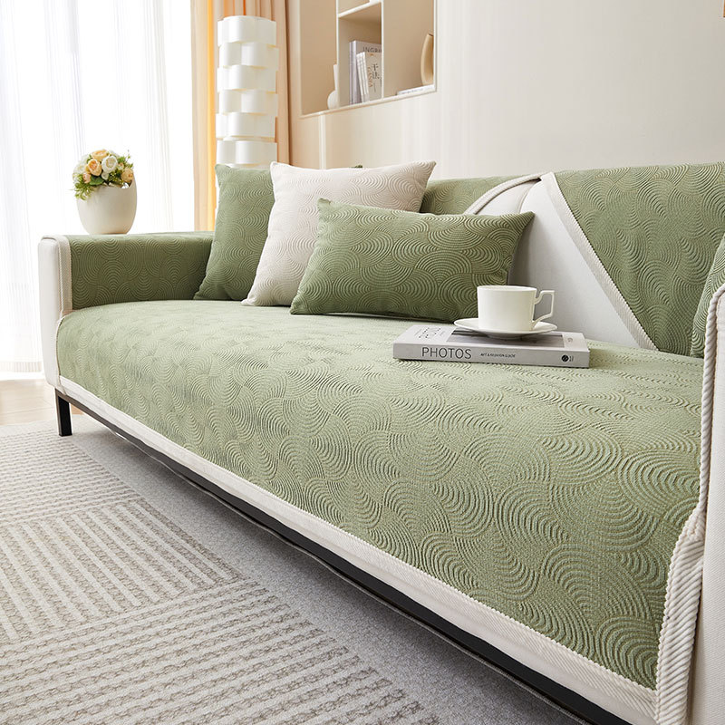Simple Modern Chenille New Sofa Cushion Corrugated All-Inclusive Universal Sofa Cover Non-Slip Sofa Back Towel