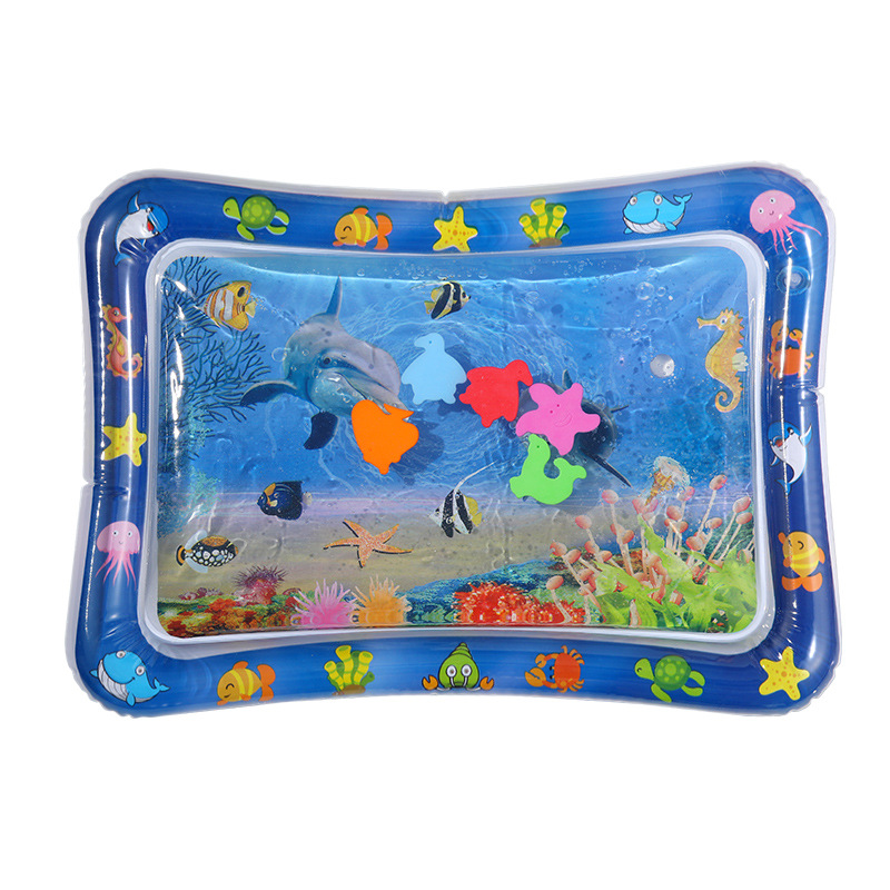 Wholesale Children's Inflatable Racket Pad Baby Water Cushion Pvc Ocean Fish Water Cushion Parent-Child Interaction Toys Ice Pad