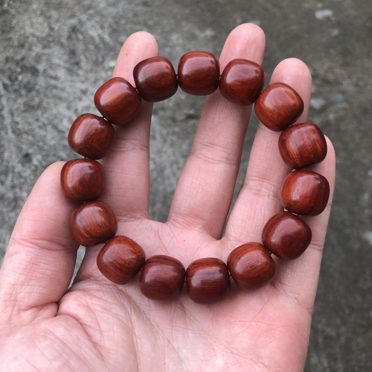 非洲血檀木赞比亚紫檀老型珠手串单圈男士款佛珠文玩手链礼品