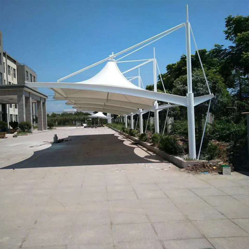 厂家批发钢膜结构停车棚 汽车户外车遮阳雨棚张拉膜布