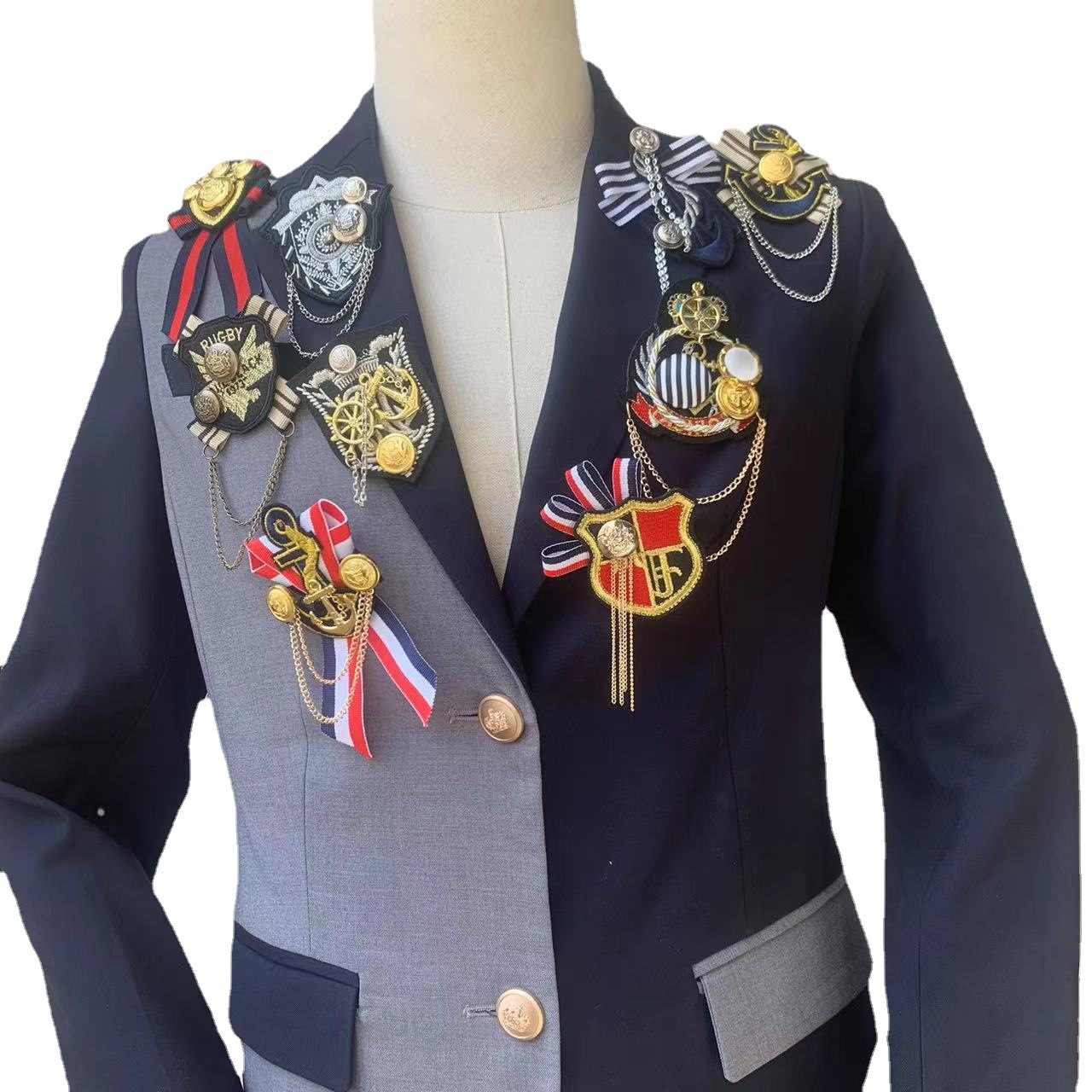 New Japanese and Korean Style Brooch Wholesale College Style Fabric Embroidery Brooch Student Uniform Small Suit Jacket Badge Accessories