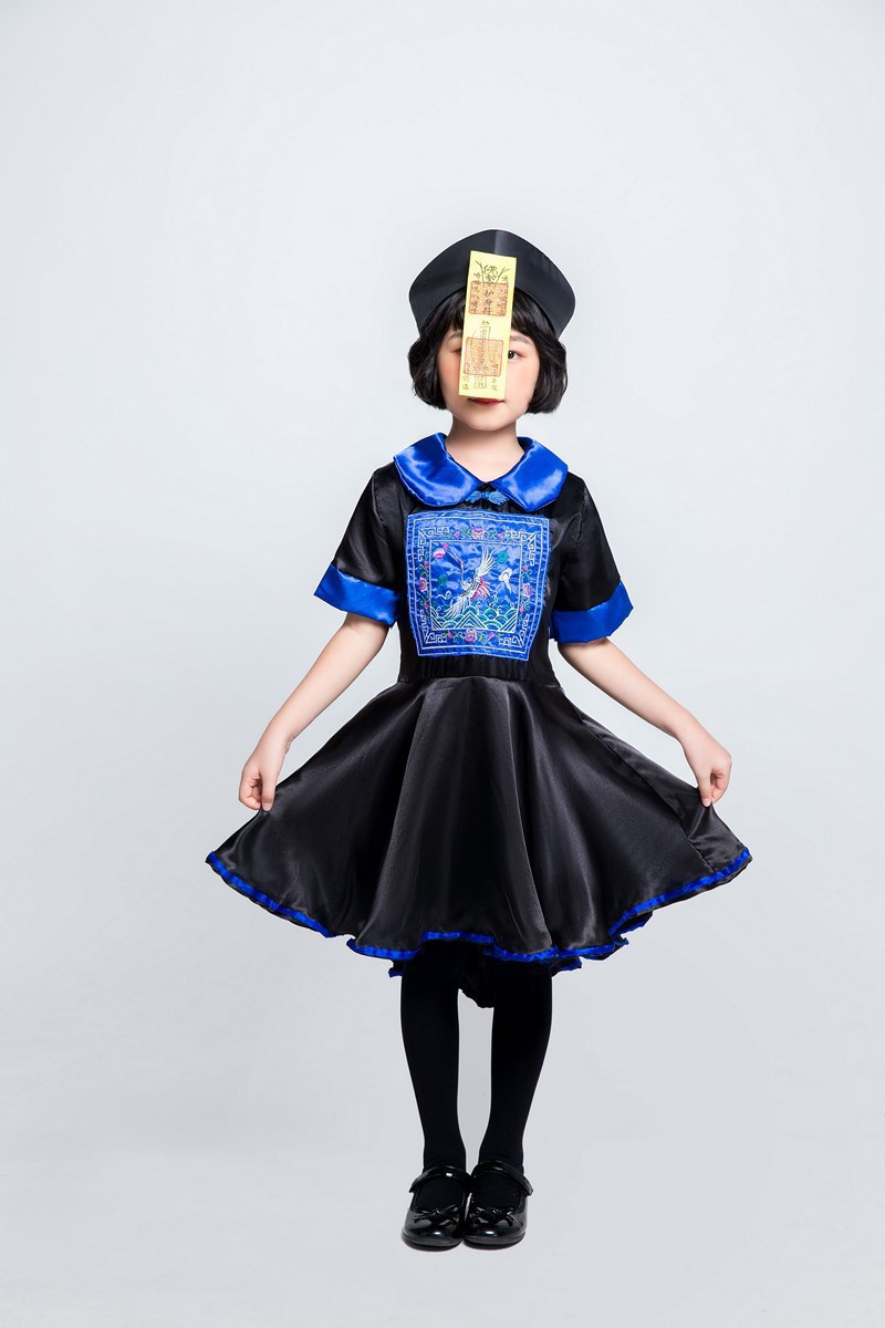 万圣节服装儿童亲子装古代僵尸服僵尸扮演服清朝cos演出-阿里巴巴