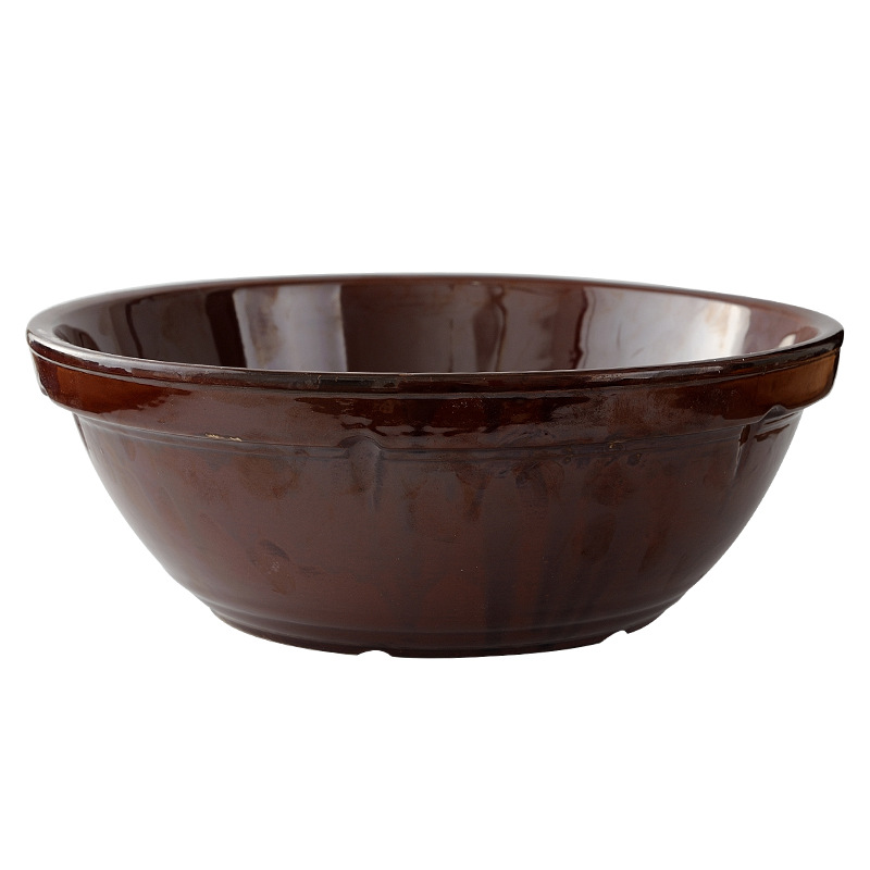 陶瓷老式大号盆子带盖和面瓦盆和面盆土陶带盖厨房盆家用活面瓷盆