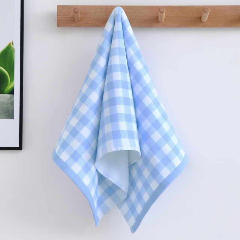 Wholesale Cotton Towel Household Daily Necessities Fresh Plaid Face Cloth Soft Absorbent Couples Face Towel Wholesale