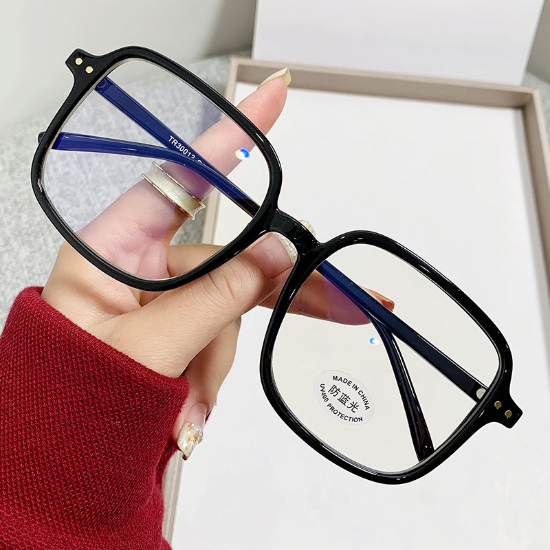 小红书爆款防蓝光眼镜女素颜神器超大眼镜架近视眼镜女可配有度数