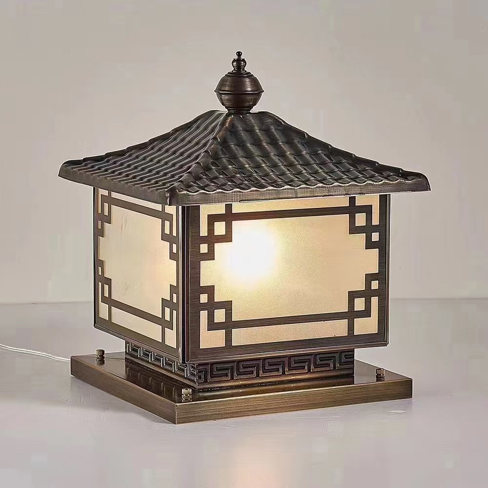 工厂货源户外铜柱头灯新中式室外亮化庭院灯围墙灯门口灯柱子灯