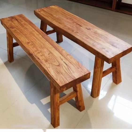 家用矮凳玄关换鞋凳老榆木实木家具长条椅子板凳多人风化料木板凳