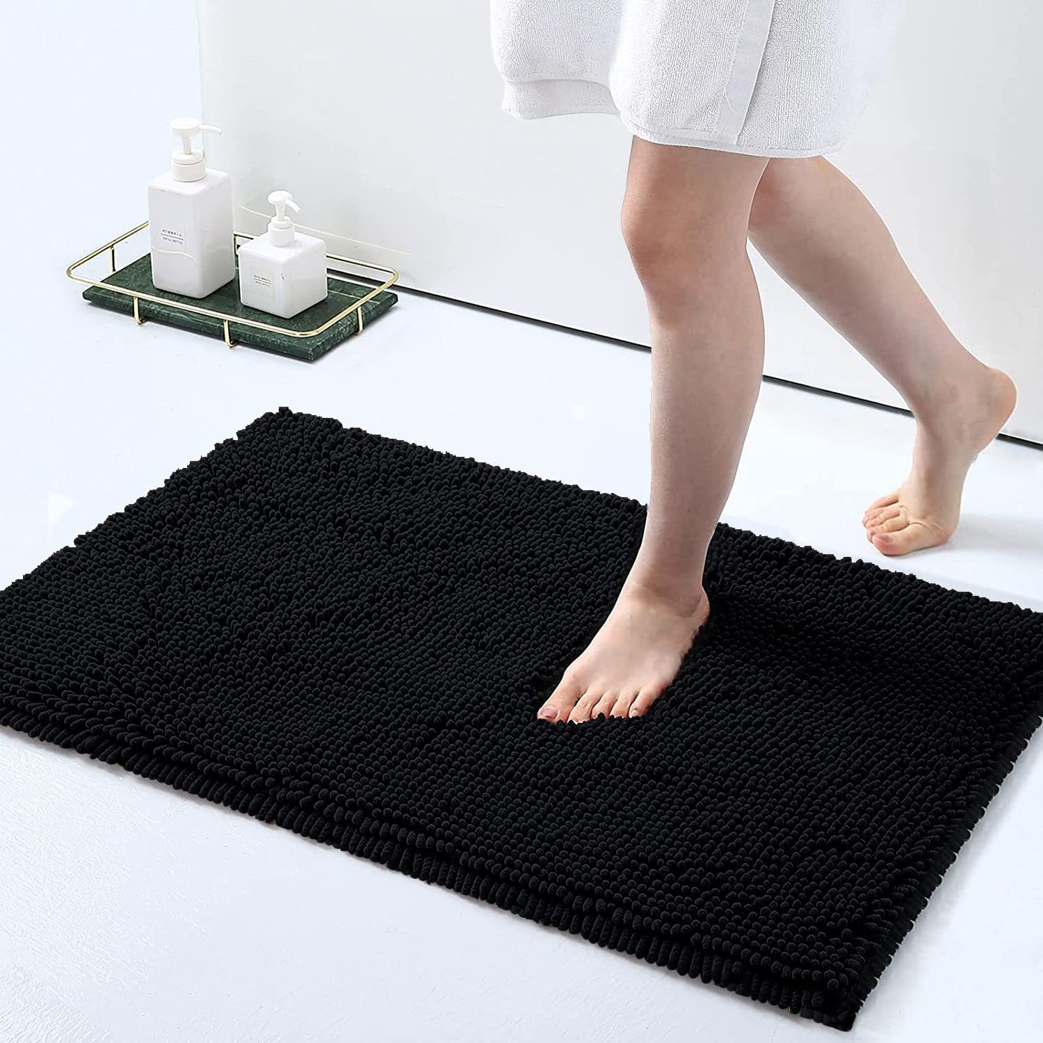 Cross-Border Long Wool Thickened Chenille Mat Bathroom Non-Slip Absorbent Floor Mat Bedroom Living Room Carpet Entry Door Mat