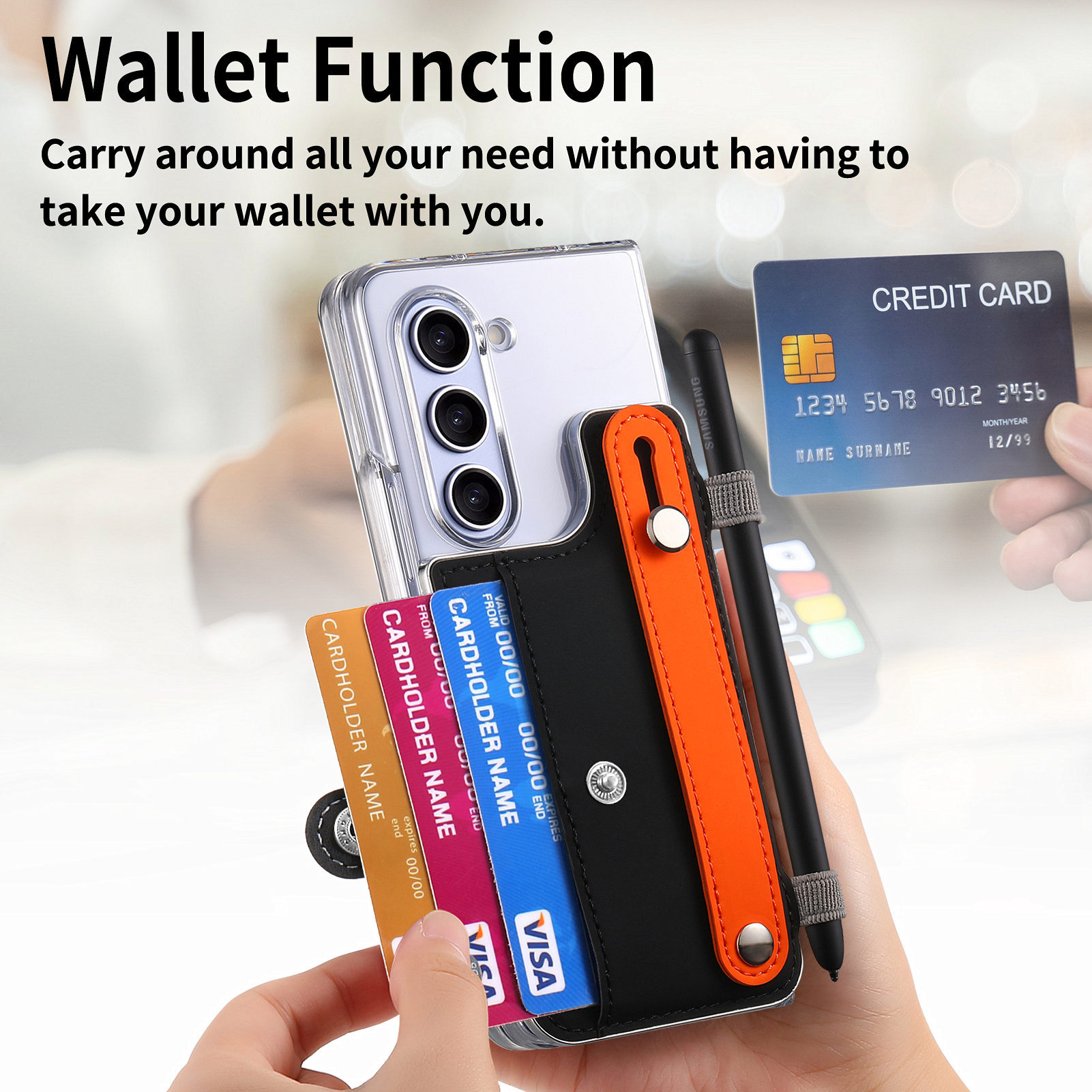 Creative Applicable Samsung Zfol5 Wrist Strap Card Holder Phone Case Holder Card Holder Fol5 Protective Case