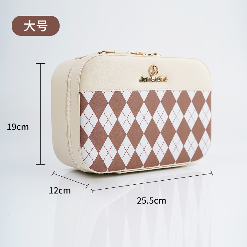 2023 New Good-looking Cosmetic Case Large-Capacity Cosmetics Storage Box Pu Leather Hand Gift Portable Box