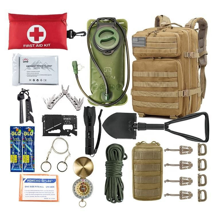 户外露营装备求生工具套装野外生存应急包多功能战术野营救生用品