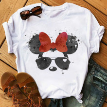 Cool sunglasses Mickey Mouse T-Shirt 时尚卡通米老鼠男女同款T