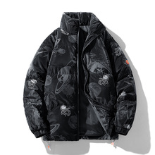 定制logo秋冬新款棉衣男女同款太空服宇航服立领面包服美式潮牌棉