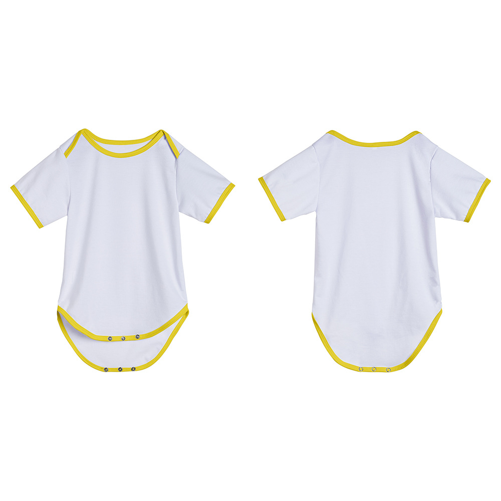 Sublimation Baby Crawling Suit Baby Jumpsuits 190G Imitation Cotton Pull Frame Short Sleeve Collarless Cool Jumpsuit