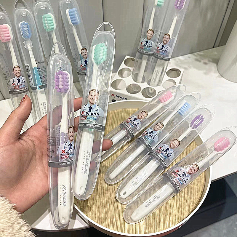 American X-brush Super Soft Toothbrush 12 Independent Packaging Adult Fine Hair Soft Hair High-End Travel Toothbrush Wholesale