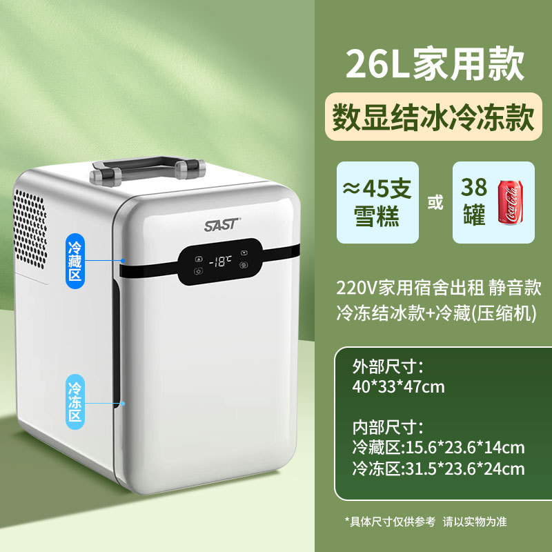 Sast Small 10l Mini Car Refrigerator Refrigeration Student Dormitory Cosmetics Freezer Car Home