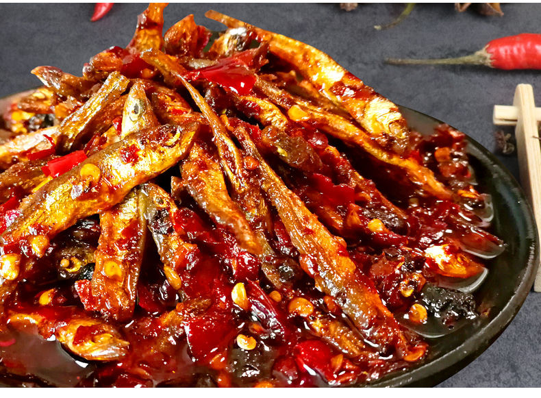 湖南特产柴火鱼香辣小鱼仔下饭菜剁辣椒外婆菜火培鱼瓶罐装开胃菜