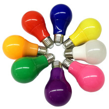 LED彩色塑包铝球泡A50- A60线性恒流高亮彩灯红色球泡灯笼光源
