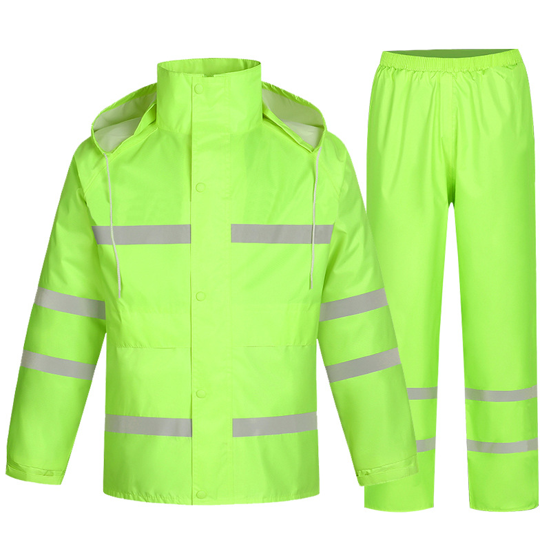 Wholesale Sanitation and Labor Protection Split Reflective Raincoat Rain Pants Suit Adult Traffic Duty Emergency Body Rain-Proof Clothes