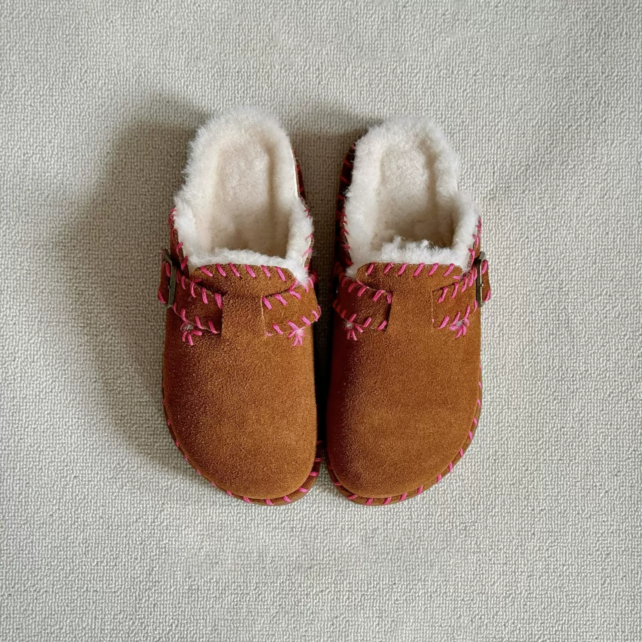 新款棉拖加绒保暖包头勃肯鞋女秋冬季休闲懒人鞋半拖棉鞋