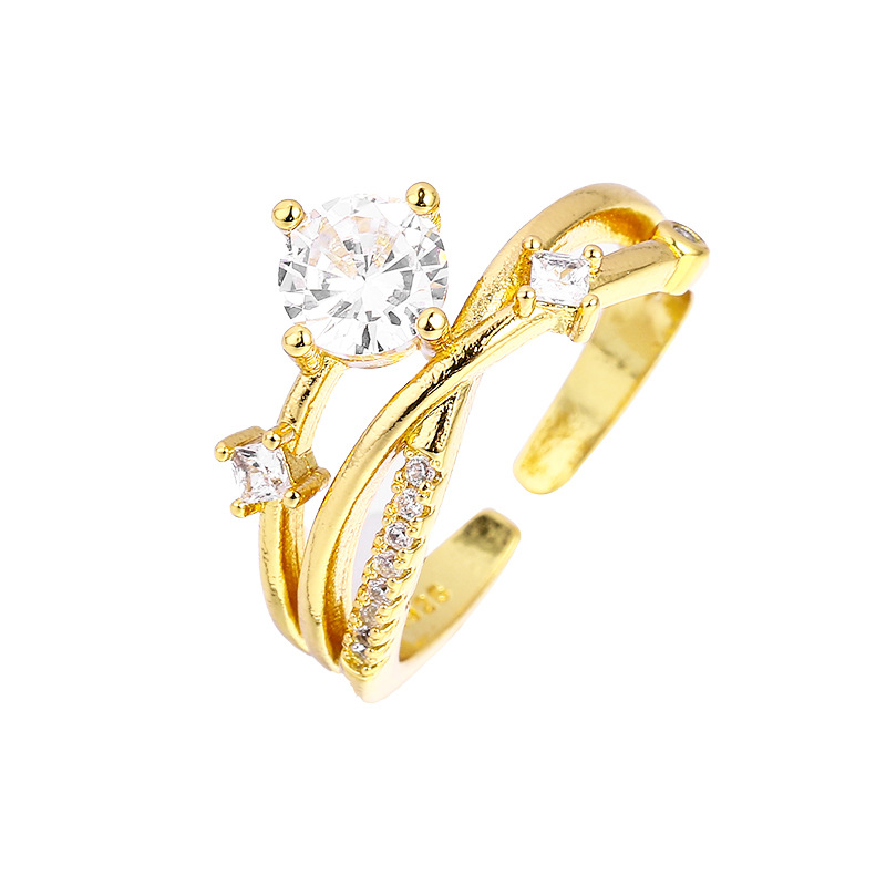 Ancient Cat Ning Universe Track Planet Ring Special-Interest Design Imitation Diamond Zircon Index Finger Ring Light Luxury Engagement Gift