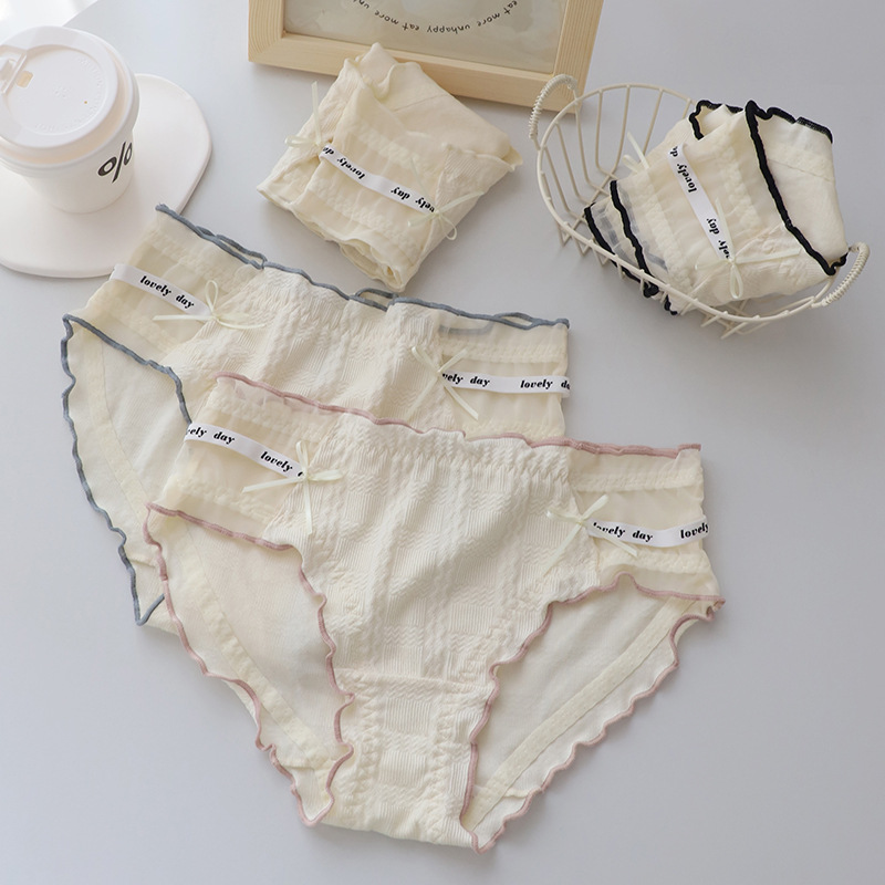 Korean Chic Letter Fashion Girl's Underwear Soft Elastic Air Cotton Underpants