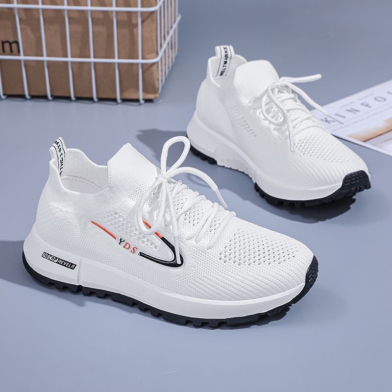 [New April] Flying Woven Women's Shoes Comfortable Breathable Soft Bottom Soft Surface Sneaker Women's Jogging Shoes Casual Shoes Fashion