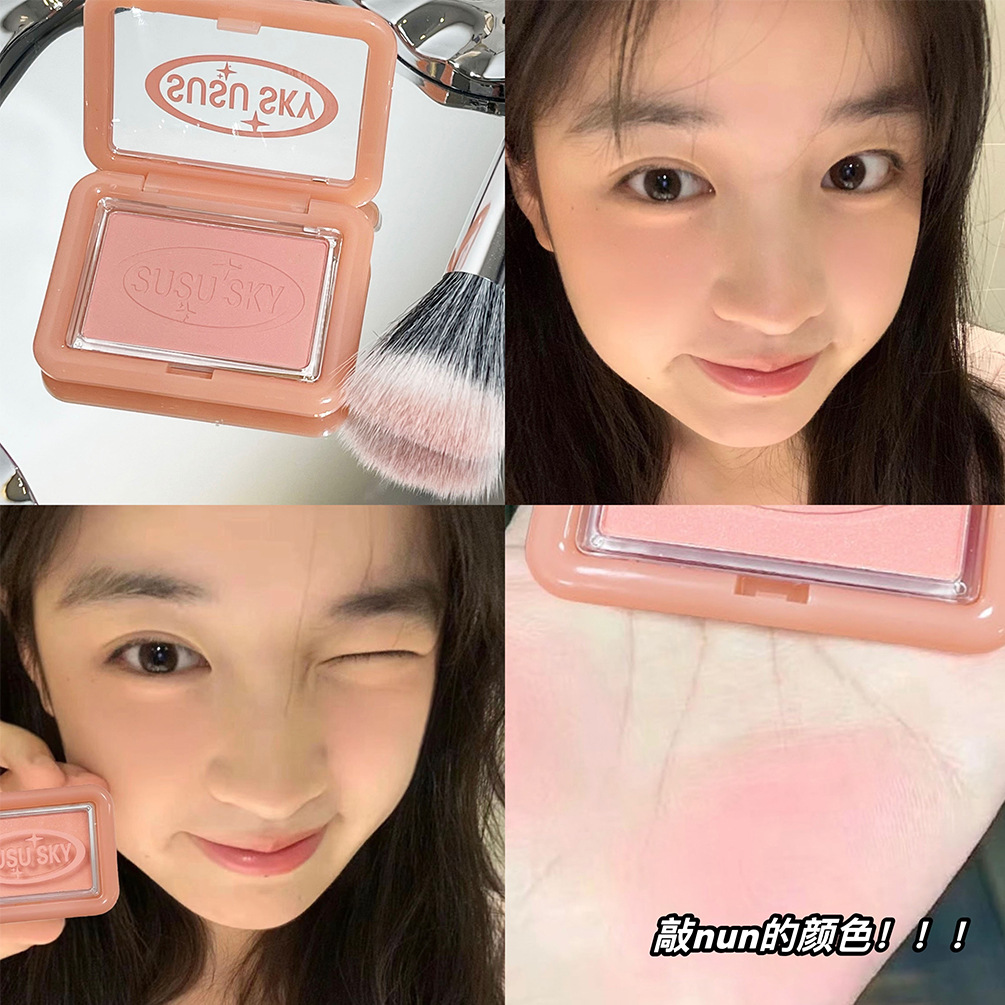 Susu Sky Transparent and Tender Square Blush Pink Fine Natural and Clear Rouge Matte White Makeup Female Cheap