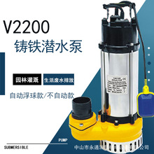 高扬程喷泉泵V2200F大功率水湖抽水机农田灌溉排放3寸污水潜水泵