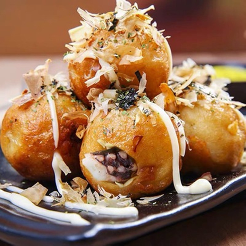 章鱼小丸子日本大阪烧木鱼花烧粉酱家用火锅食材500g