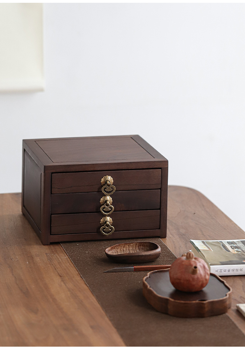 胡桃木普洱茶盒实木茶饼收纳盒家用茶具配件存储 储藏厂家批发