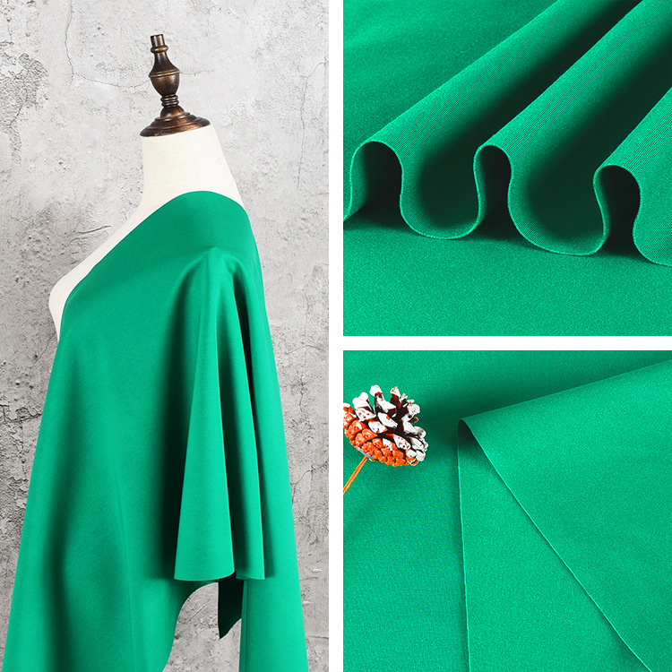 深草绿色厚款40s锦棉罗马棉布料 四面弹力粘棉布西装裤子裙子面料